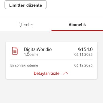 Vodafone Digital World Dio Aboneliği İptali