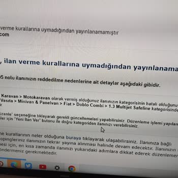 Sahibinden İlan Reddi