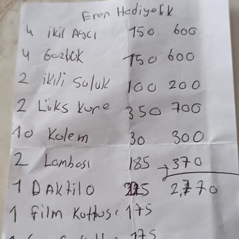 Eren Hediyelik Faturanın Tarafıma Ulaştırılmaması