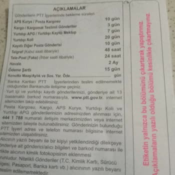 AGT Kurye (aynigunteslim.com) Teslim Edilmeyen Kargo