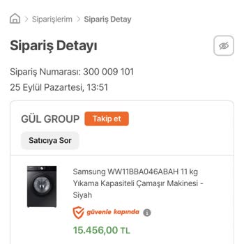 Hepsiburada Samsung Çamaşır Makinesi Arızası