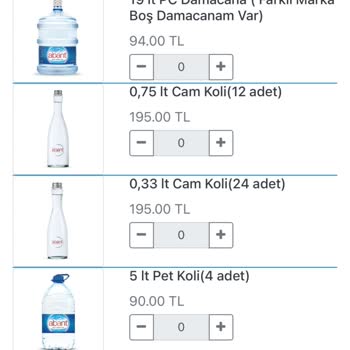 Abant Su Teslim Edilmeyen Ön Ödemeli Cam Damacana