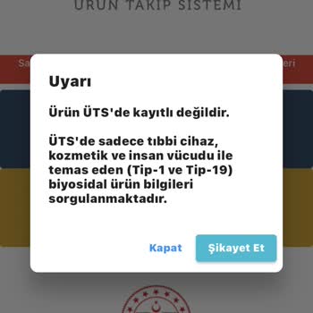 Cosmolive Ürünün Üts Kaydı Yok