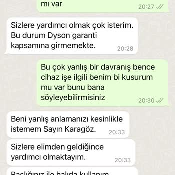 Dyson Servis Gereken İşlemi Yapmıyor