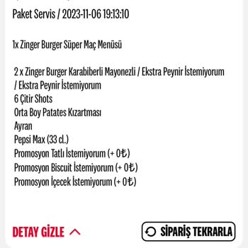 KFC 1,5 Saatte Yanlış Ve Eksik Gelen Sipariş