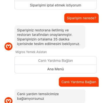 Migros Yemek Burger King Siparişi Getirmedi Bilgi De Vermedi
