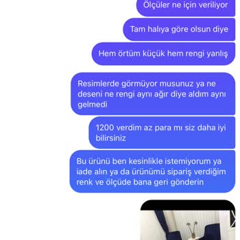 Meryemcee Home Yanlış Ürün Gönderimi İlgisizlik