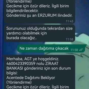 AGT Kurye (aynigunteslim.com) Gönderi Teslim Edilmedi
