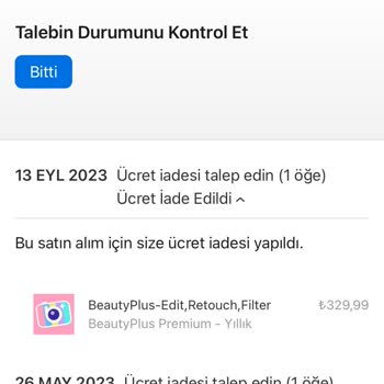 Apple Uygulama Ücret İadesi