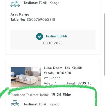 Vivense Ürünü Gününde Teslim Etmiyor.
