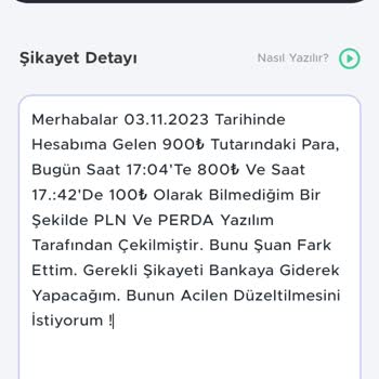 Garanti BBVA Bilgi Dahilinde Olmayan İşlem