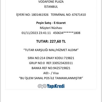 Vodafone Kredi Kartımdan Para Çekiyor