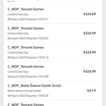 Vodafone İzinsiz Çekilen Para