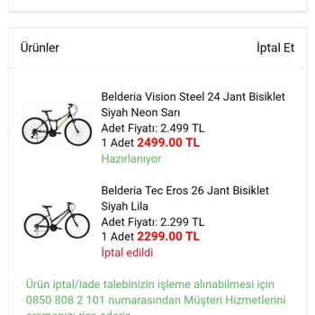 A101 Ürün Gönderilmedi Ücret İadesi Yapılmadı