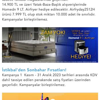 İstikbal Yatak Baza Başlık Fiyasko Kampanya