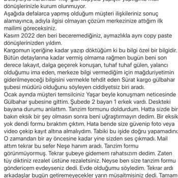 Sürat Kargo Kargomu Kaybettiler Ödemesini Yapmadılar.