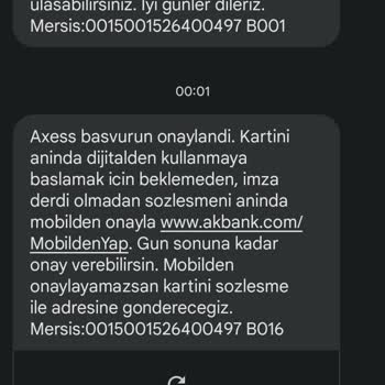 Akbank Axess Kartınız Onaylandı