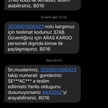 Aras Kargo Ürünüm Başka Birisine Teslim Edildi