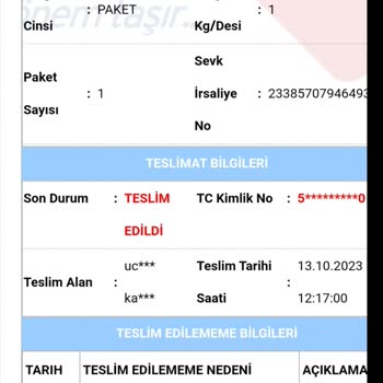 Aras Kargo Kocaeli Derince Şubesi Kurye Şikayet