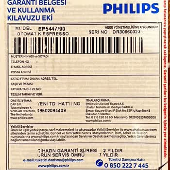 PHILIPS Ev Aletleri Philips 5447/90 Kahve Makinesi Arızası