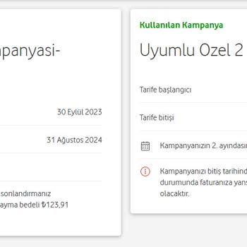 Vodafone Kazançlı 20 GB Ve Uyumlu Özel2 Kampanyası Tanımlanması