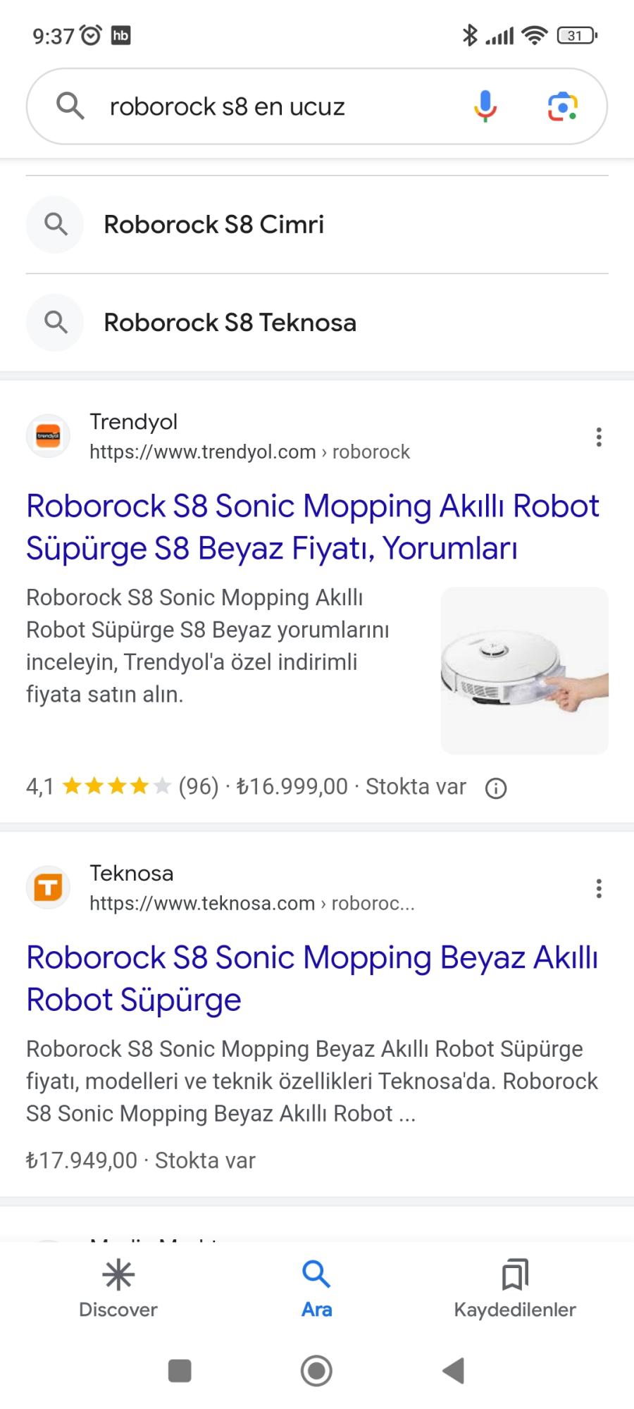 Roborock S8 Sonic Mopping Beyaz Akıllı Robot Süpürge Fiyatı ve Özellikleri  Kampanyaları & Fırsatları - Teknosa