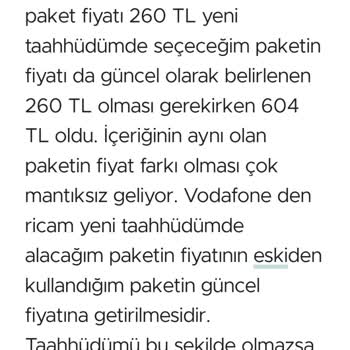 Vodafone Red'li Silver Paket Tarife Yenilenmesi