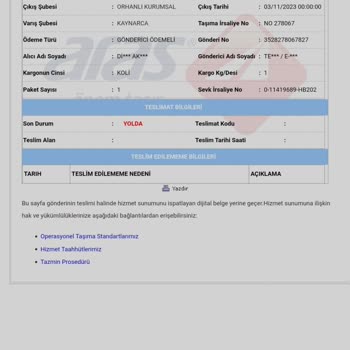 Aras Kargo Dağıtıma Çıkarılmayan Kargo
