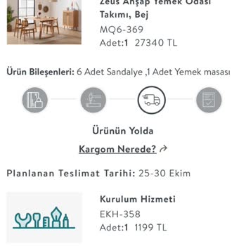 Vivens'ten Aldığım Mobilyanın Horoz Lojistik Tarafından Kaybı