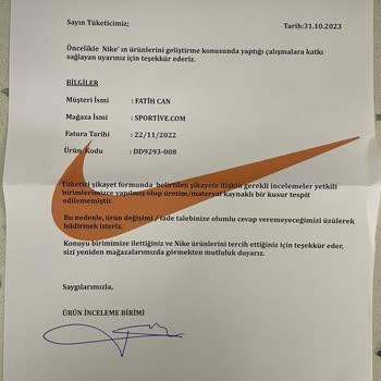 Sportive Ayakkabı Garantisi İçin Karara İtiraz