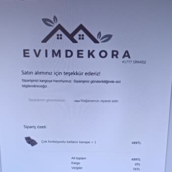 Evim Dekora Web Adresinden Alınan Ürünün Gelmemesi