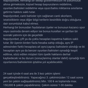 Napolyonbet Ödeme Yapmıyor Kat Kuralı Olduğunu İddia Ediyor