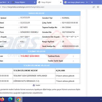 Aras Kargo Sorumsuzlukları