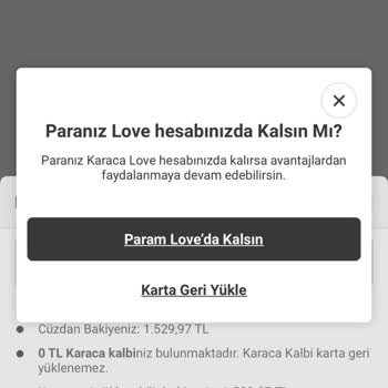 Karaca Züccaciye Karaca Lova'a Yüklenen Bakiye Karta Geri Yüklenemiyor!