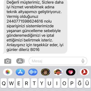 English Home Güncellemeden Ötürü Sipariş İptali
