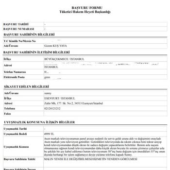 Sunny Başarısız Değişim İşlemi