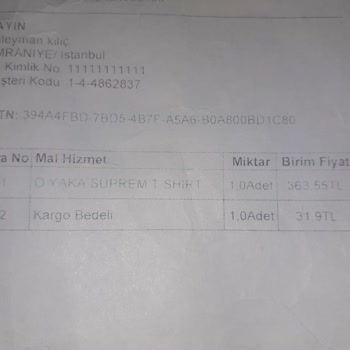 Süvari Giyim Eksik Kargo Fazla Ücret Alma