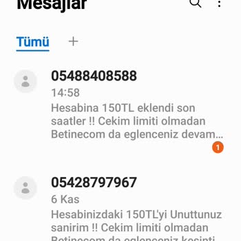 Betine.com SMS Gönderiyor
