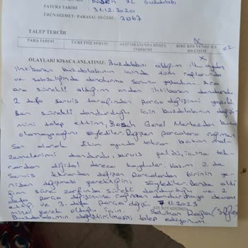 Bosch XL Marka Buzdolabının Değişimini Talep Ediyorum.