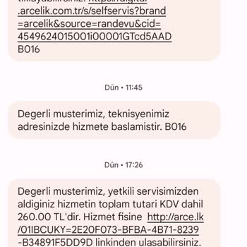 Arçelik Yetkili Bayisi Arızayı Onardıktan Sonra Fatura İstemiyorum