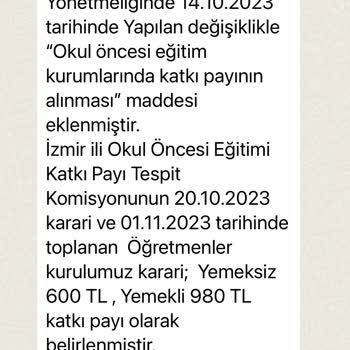 Milli Eğitim Bakanlığı (MEB) Okul Öncesi Eğitim Katkı Payı