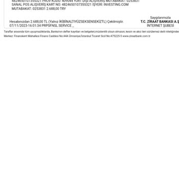 investing.com Bilgim Dahili Dışında Ücret Kesilmesi Abonelik İptali İçin