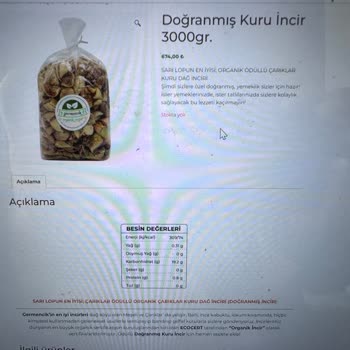 Germencik Organik Doğranmış Dağ İnciri Kurtlandı. Bu Ürünün Etiketi Nerede?