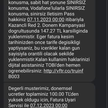 Vodafone Kazançlı Red 1. Dönem Kampanyası