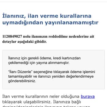 Sahibinden Kredi Kartı Ödeme Alınmaması