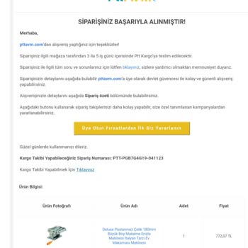 PttAVM Kargolarım Nerede Ne Zaman Gelecek