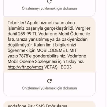 Vodafone Benim Bilgim Dışında Benim İçin Apple'dan Üyelik Alıyor