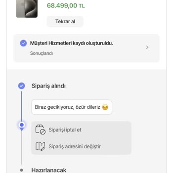 Hepsiburada Ürün Siparişi Teslim Problemi Hk.