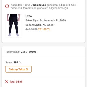 Trendyol Siparişim İptal Edildi!