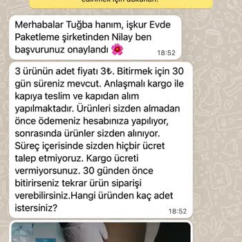 Evde Paketleme İşi Başvurusuyla İlgili Sorun